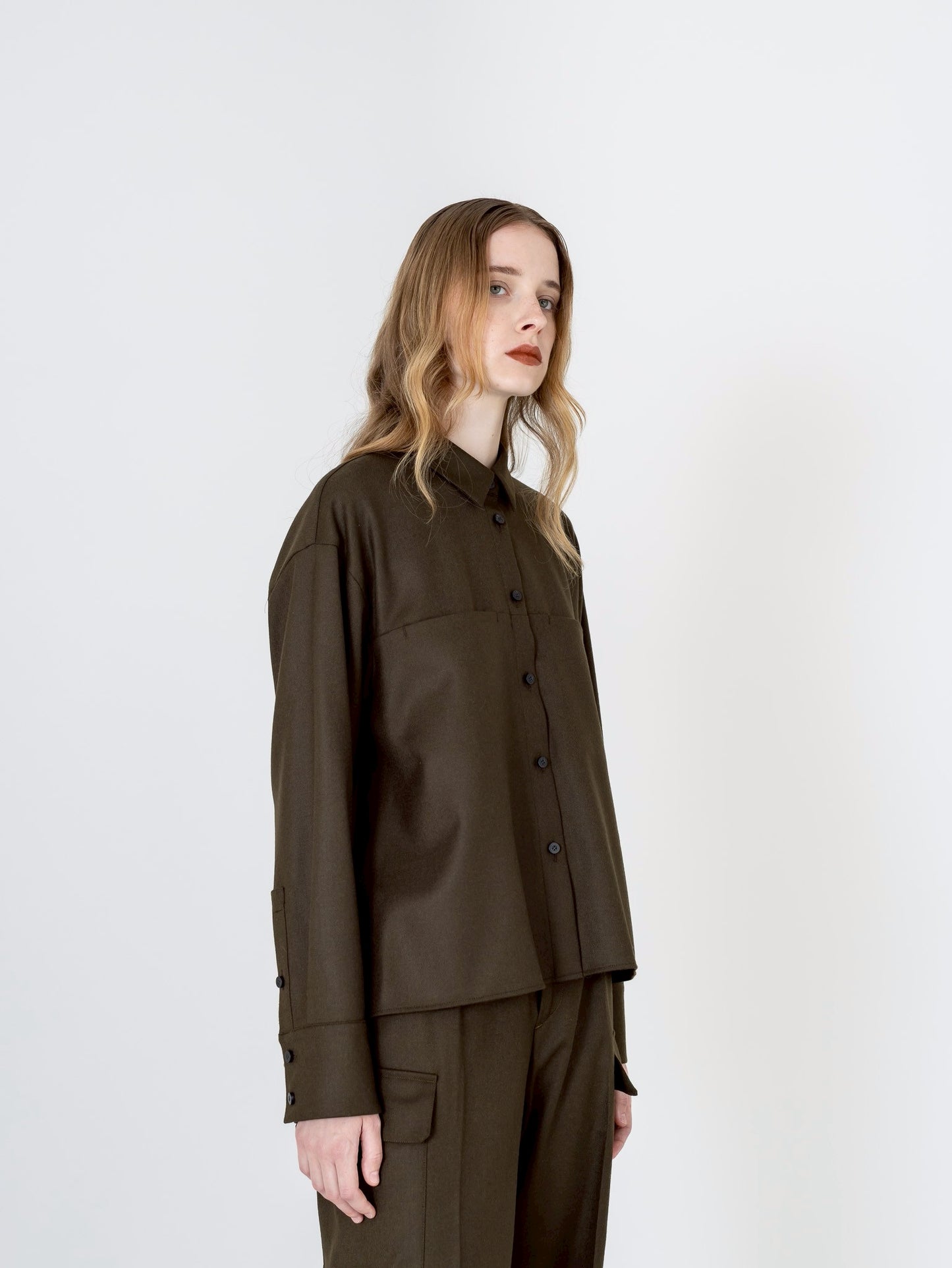 【PRE-ORDER】Wool Saxony Shirt(3color)