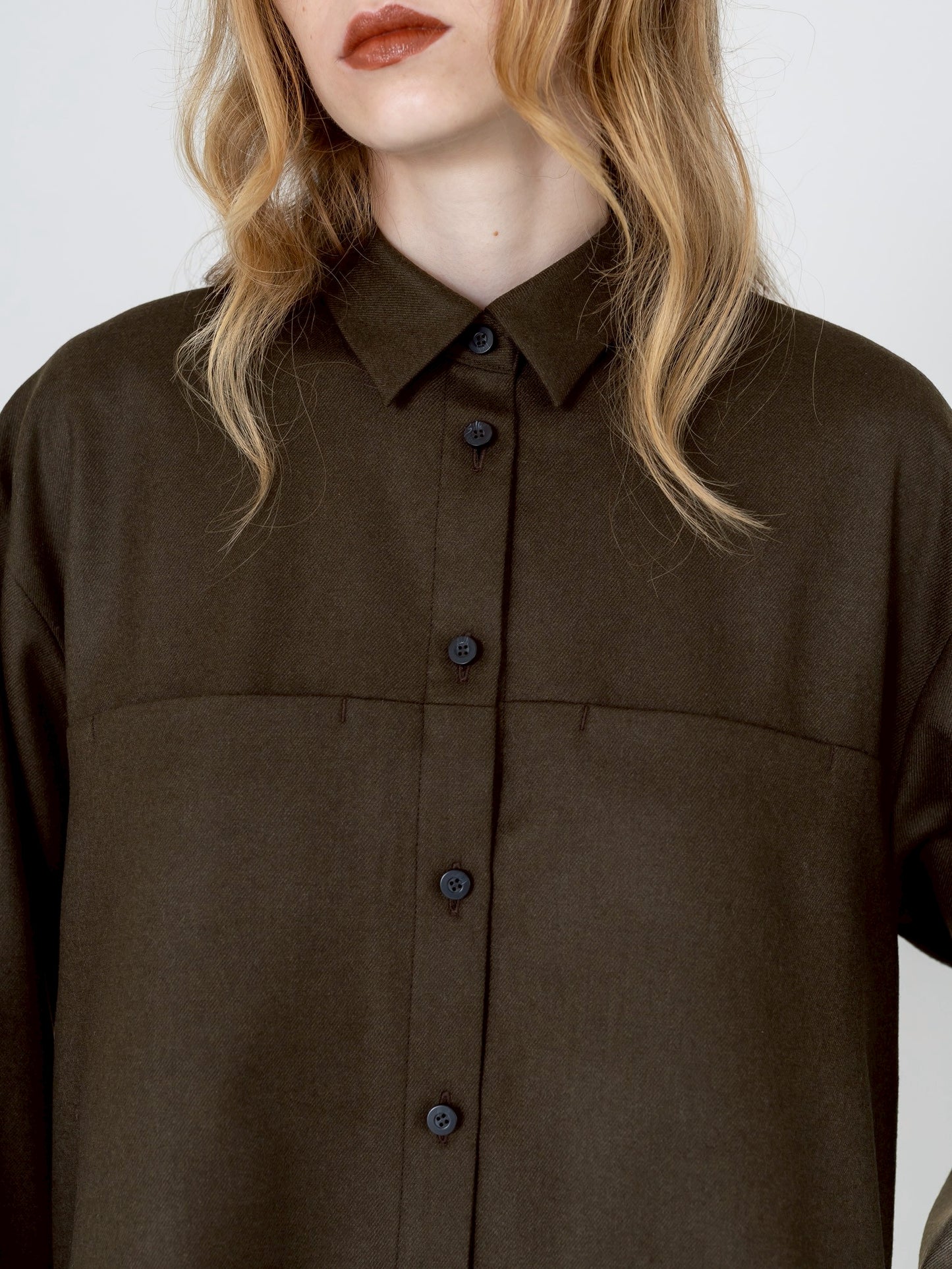 【PRE-ORDER】Wool Saxony Shirt(3color)
