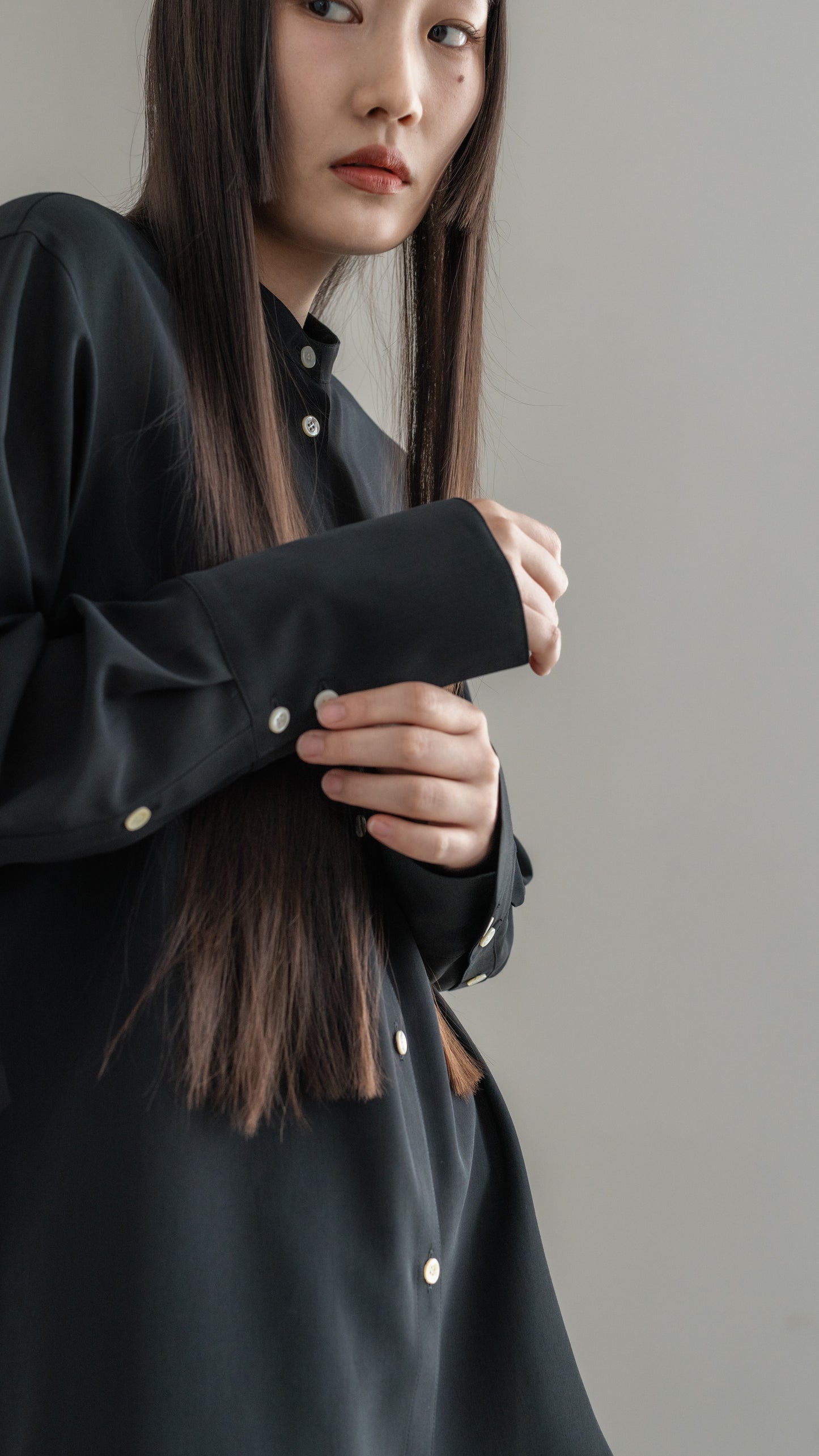 【PRE ORDER】Sheer Nuance Shirt (Black)