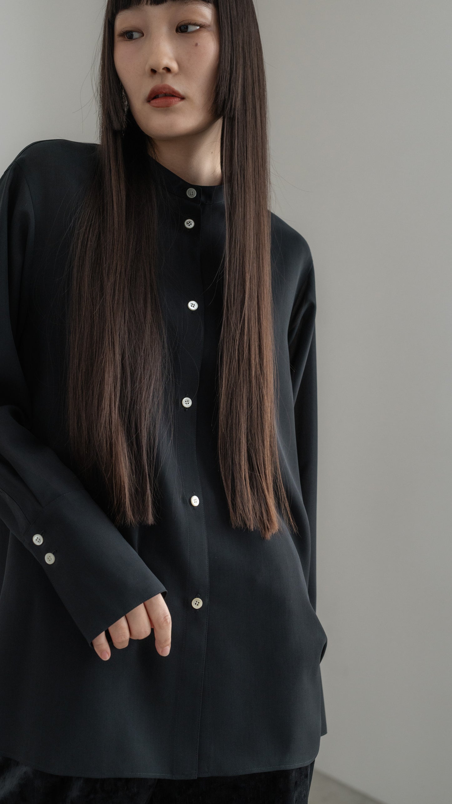 【PRE ORDER】Sheer Nuance Shirt (Black)