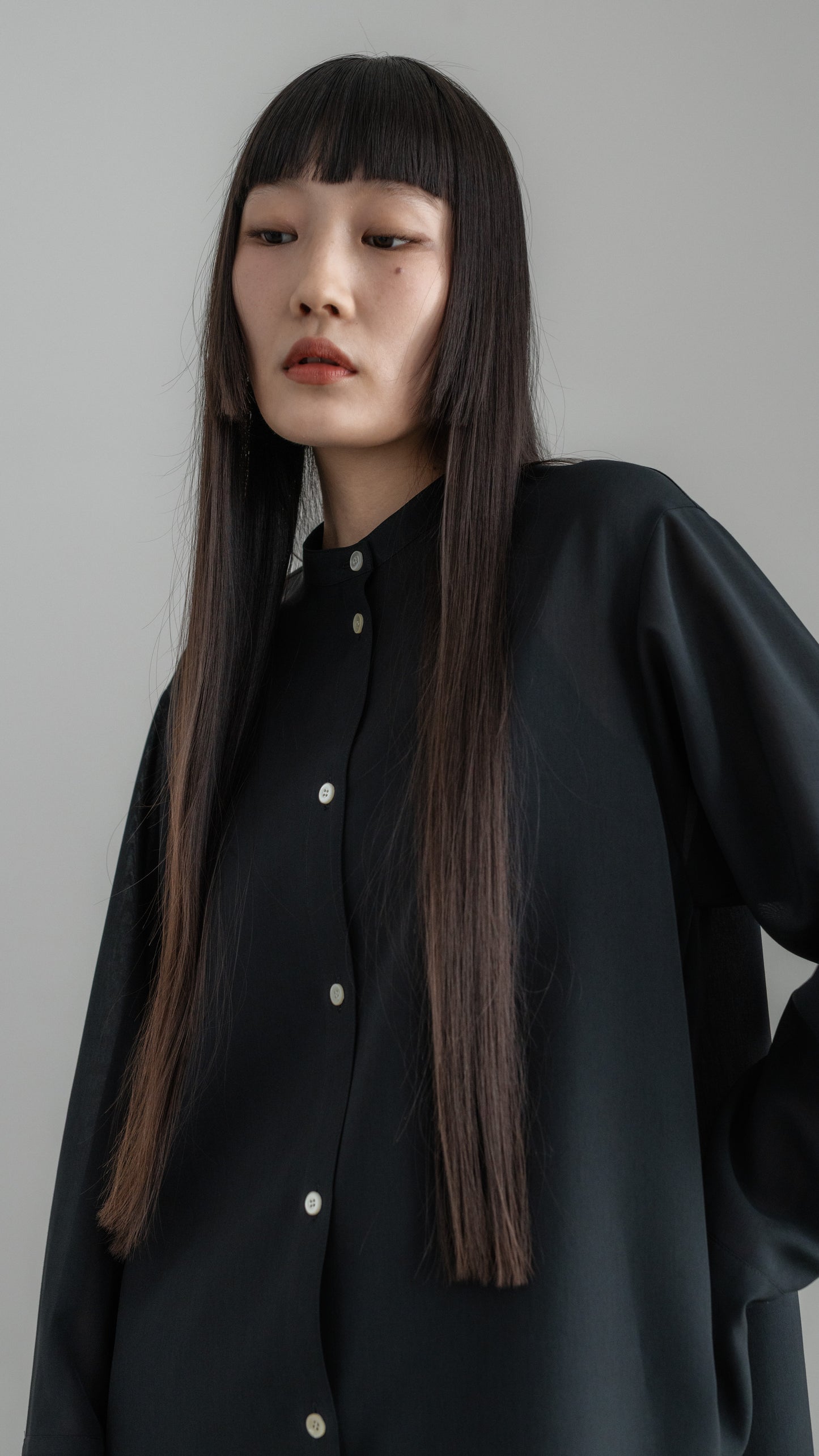 【PRE ORDER】Sheer Nuance Shirt (Black)