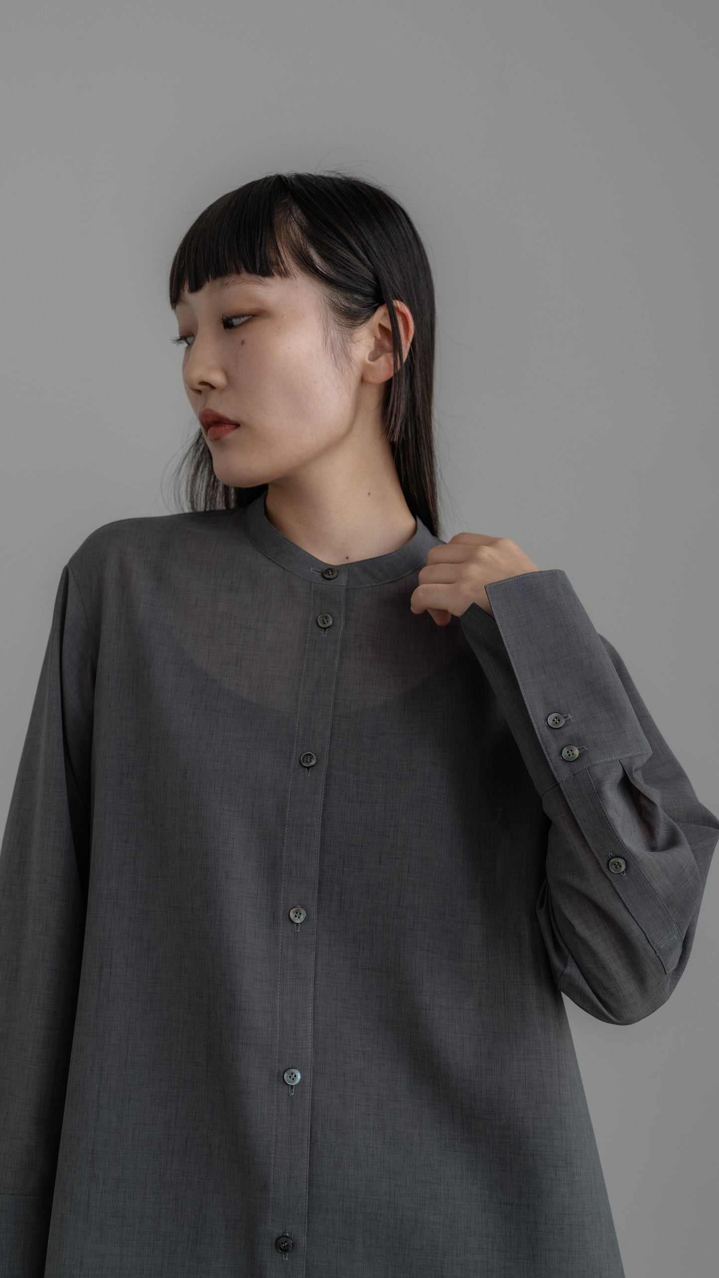 【PRE ORDER】Sheer Nuance Shirt (Gray)