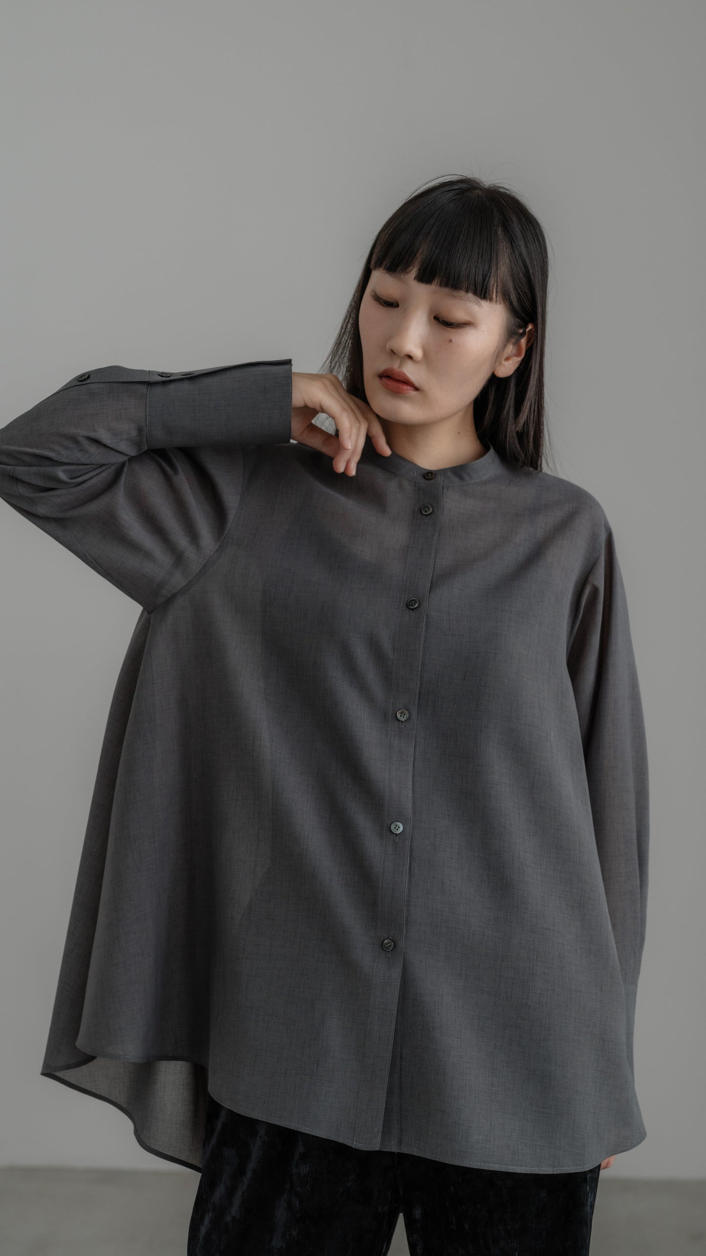 【PRE ORDER】Sheer Nuance Shirt (Gray)