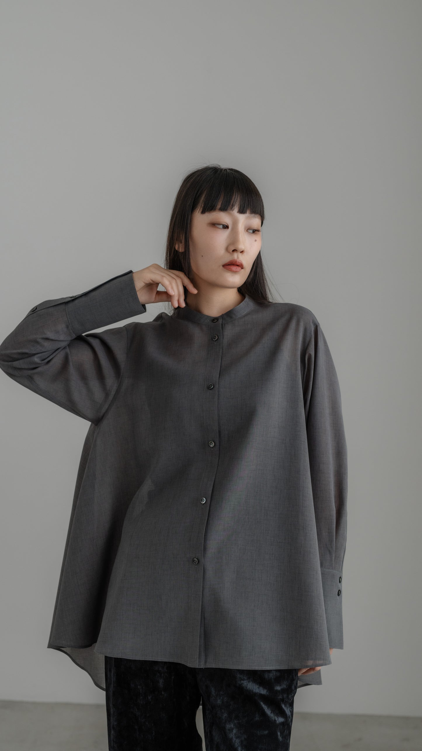 【PRE ORDER】Sheer Nuance Shirt (Gray)