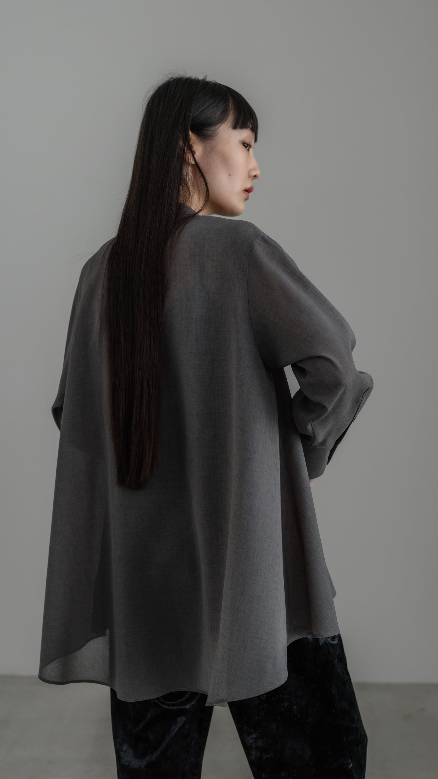 【PRE ORDER】Sheer Nuance Shirt (Gray)