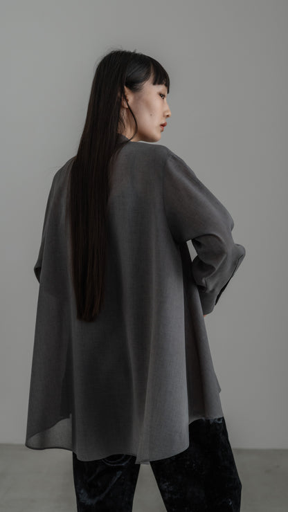 【PRE ORDER】Sheer Nuance Shirt (Gray)