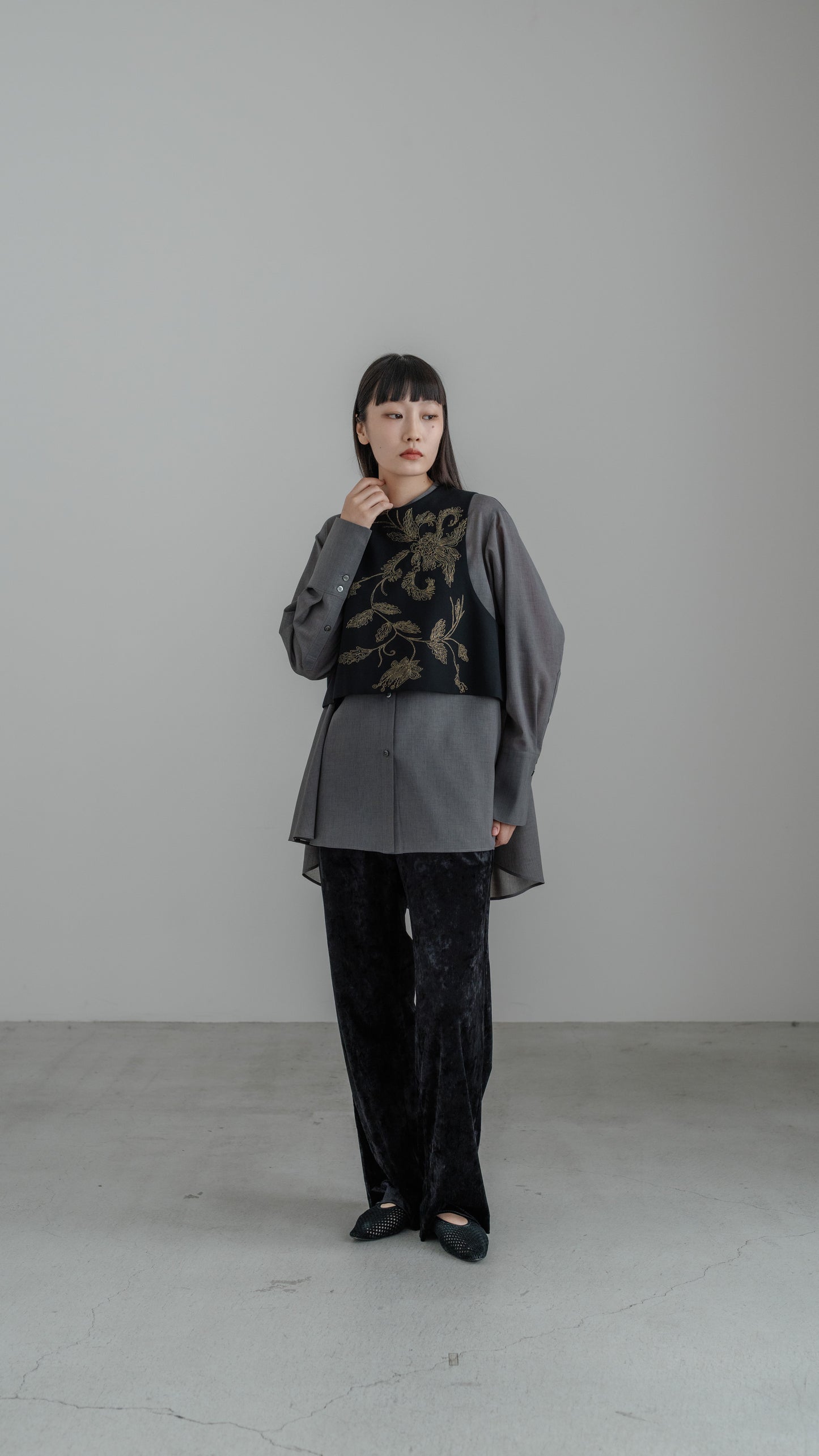 【PRE ORDER】Sheer Nuance Shirt (Gray)