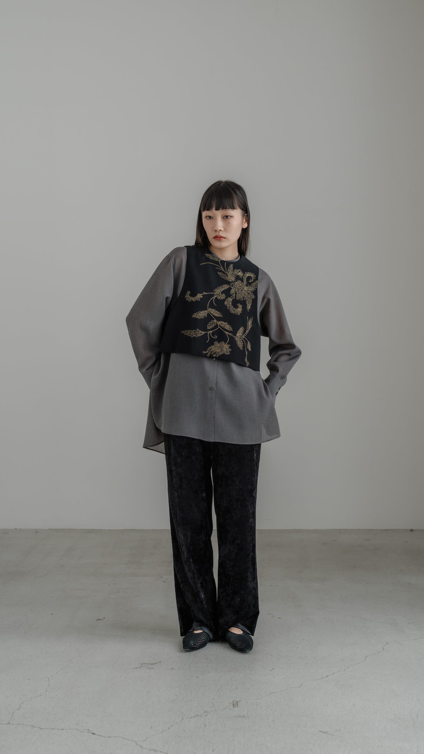 【PRE ORDER】Sheer Nuance Shirt (Gray)