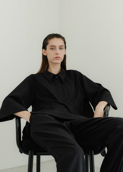【PRE ORDER】Airy Form Shirt(black)
