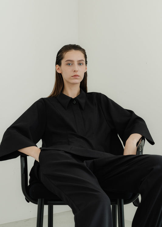 【PRE ORDER】Airy Form Shirt(black)
