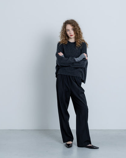 Cashmere silk blend knit(CHARCOAL BLACK)