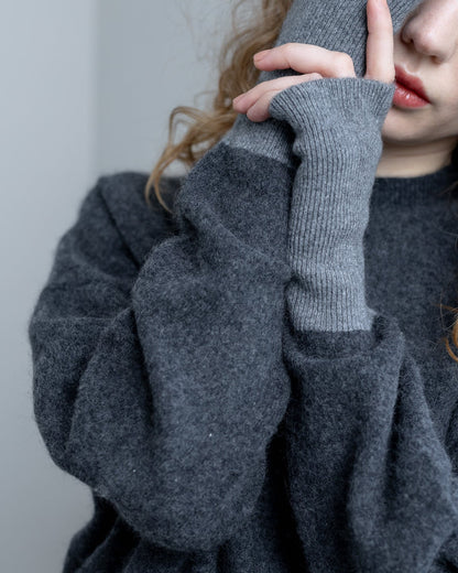 Cashmere silk blend knit(CHARCOAL BLACK)