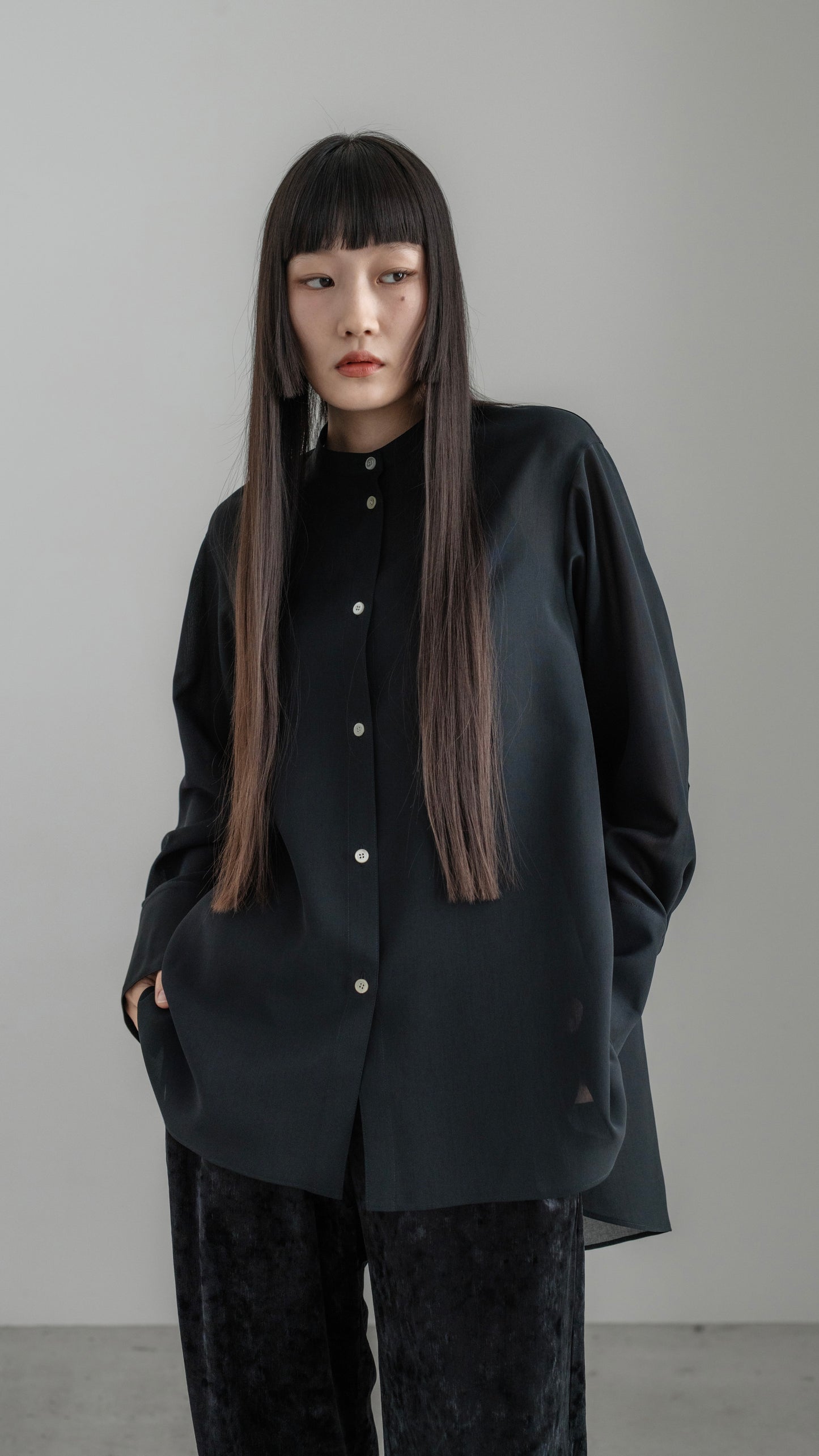 【PRE ORDER】Sheer Nuance Shirt (Black)