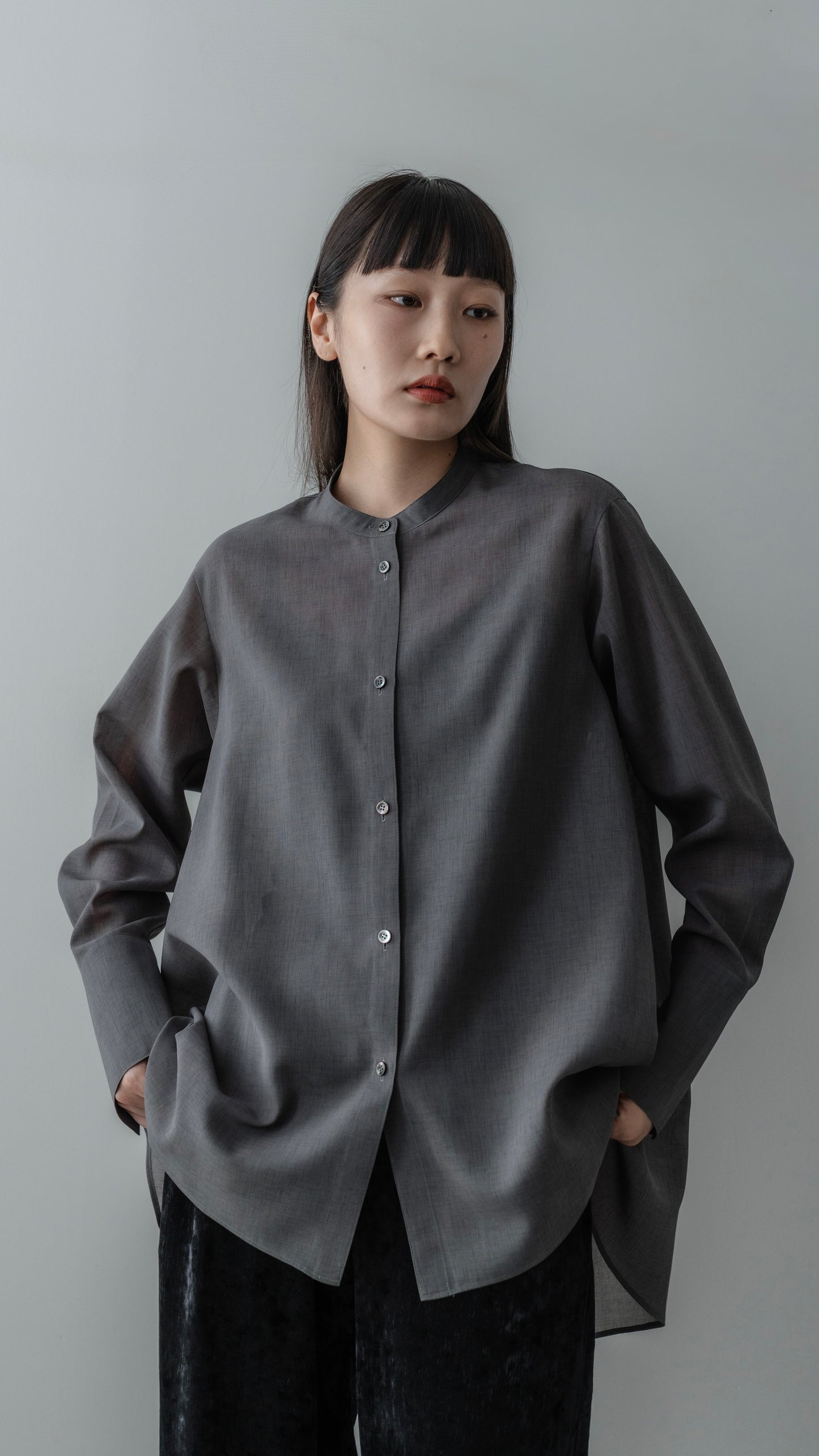 【PRE ORDER】Sheer Nuance Shirt (Gray)