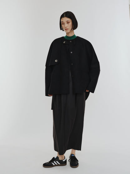 【PREORDER】PONCHO COAT / BLACK