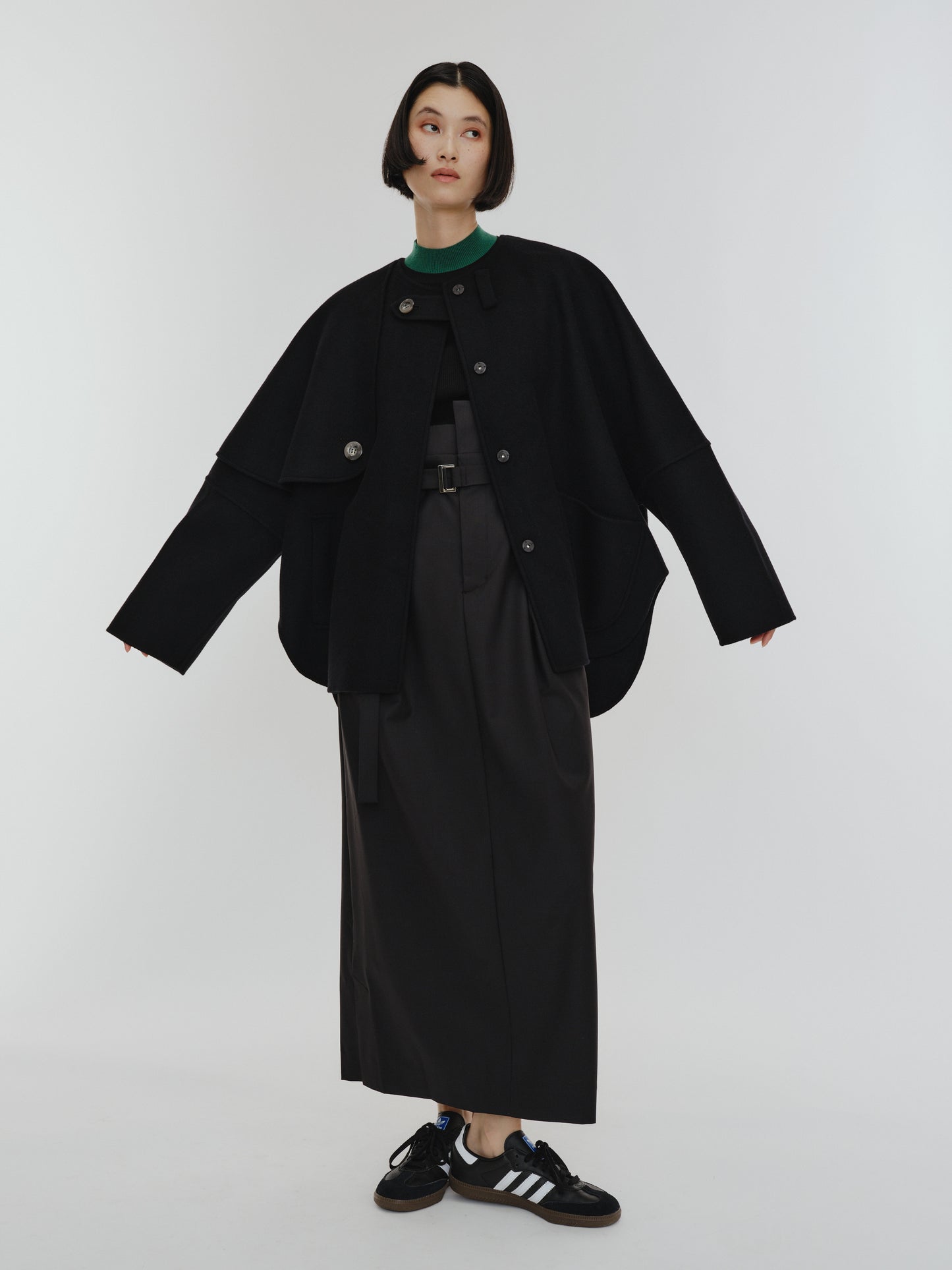 【PREORDER】PONCHO COAT / BLACK