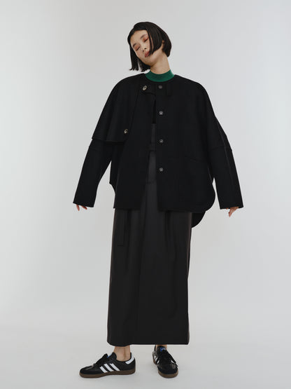 【PREORDER】PONCHO COAT / BLACK