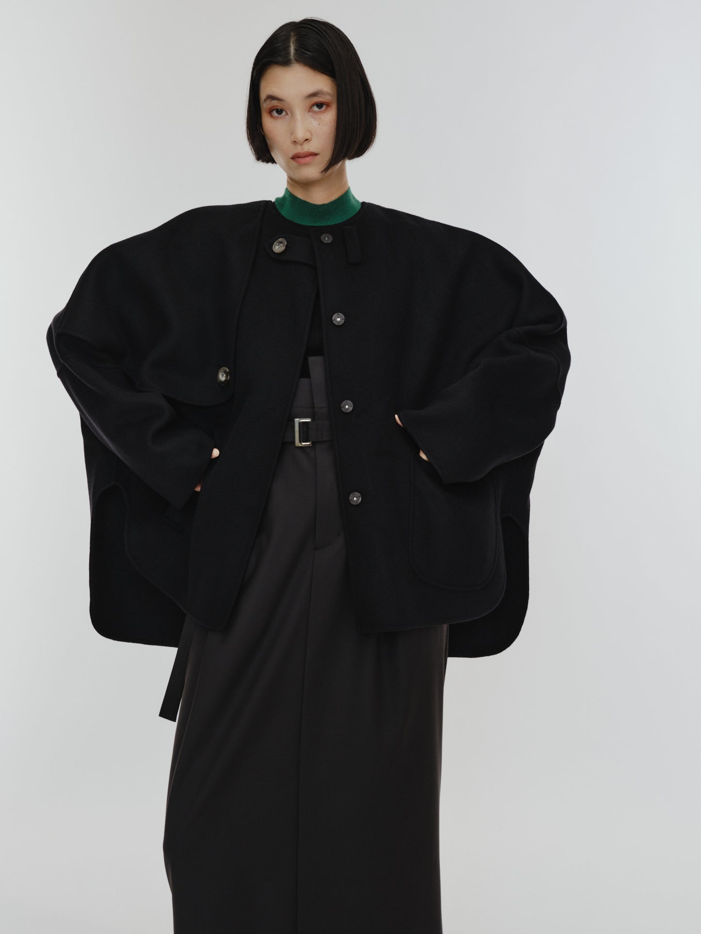 【PREORDER】PONCHO COAT / BLACK