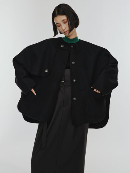 【PREORDER】PONCHO COAT / BLACK