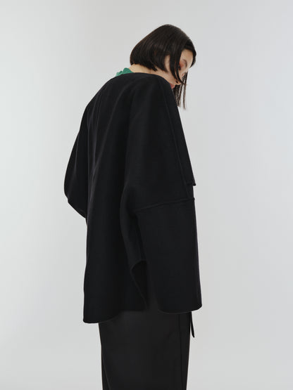 【PREORDER】PONCHO COAT / BLACK