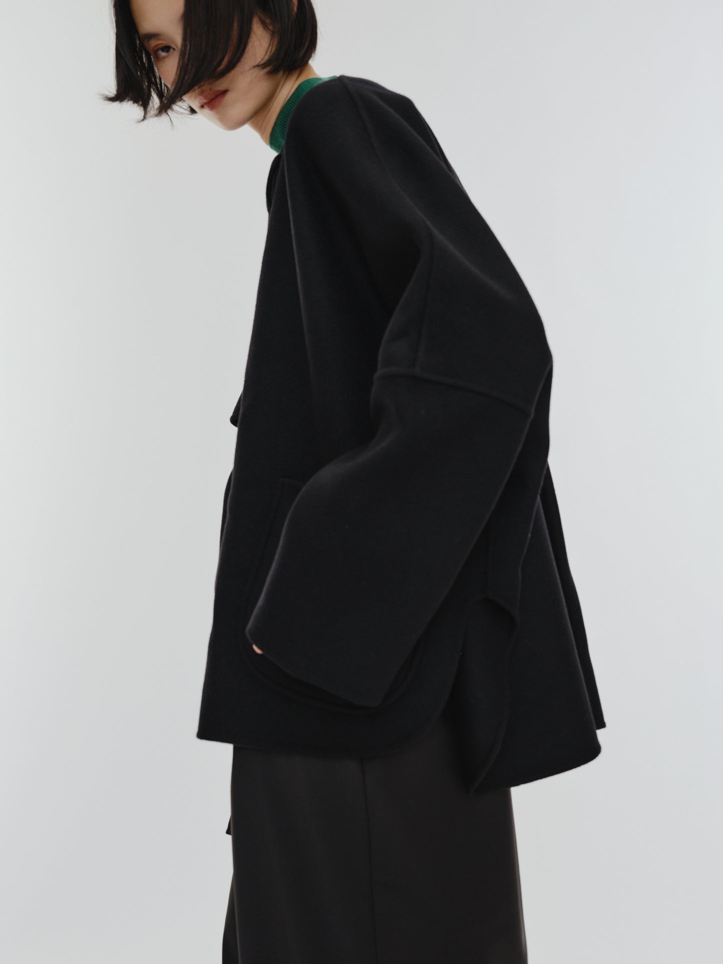 【PREORDER】PONCHO COAT / BLACK