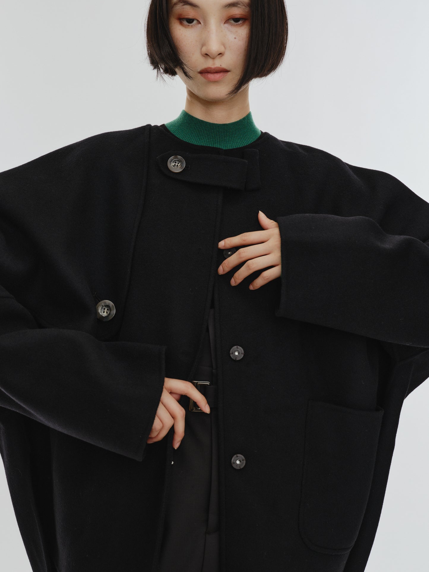 【PREORDER】PONCHO COAT / BLACK