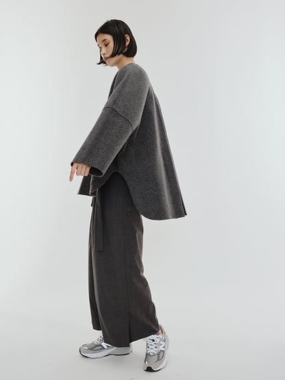 【PREORDER】PONCHO COAT / CHARCOAL GRAY