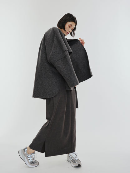 【PREORDER】PONCHO COAT / CHARCOAL GRAY