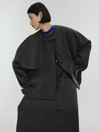 【PREORDER】PONCHO COAT / CHARCOAL GRAY