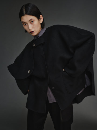 【PREORDER】PONCHO COAT / BLACK