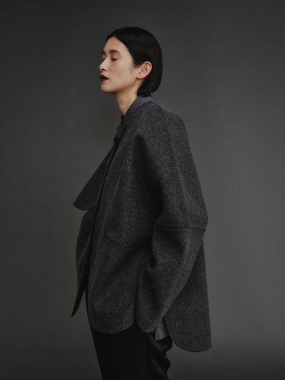 【PREORDER】PONCHO COAT / CHARCOAL GRAY