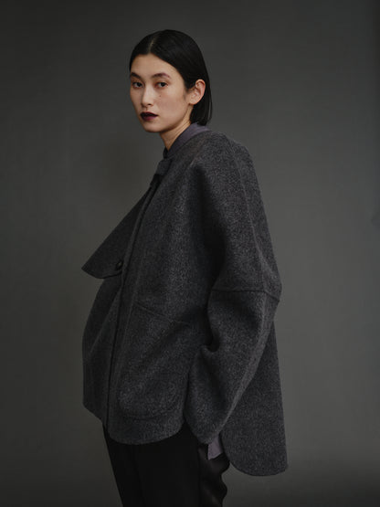 【PREORDER】PONCHO COAT / CHARCOAL GRAY