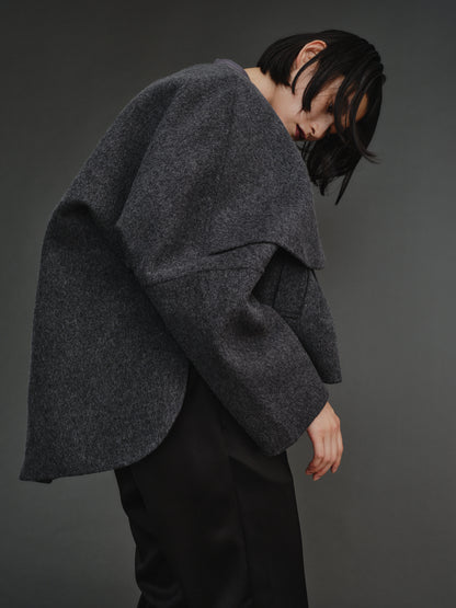 【PREORDER】PONCHO COAT / CHARCOAL GRAY