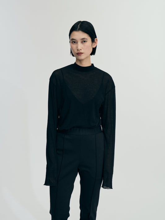 [pre-order] COLOR SCHEME SHEER TOPS(BLACK×BLACK)