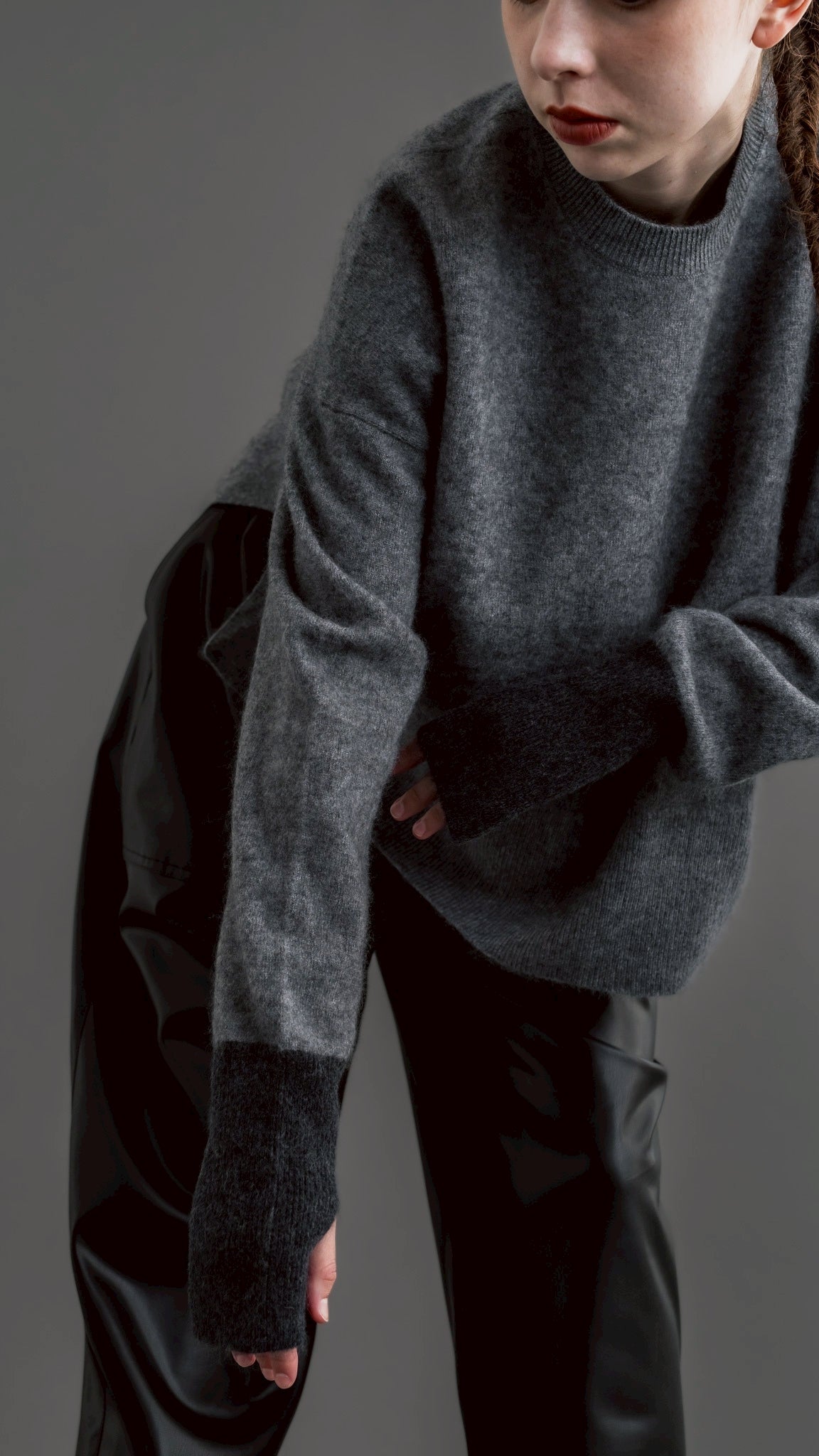 11/28発売 Cashmere silk blend knit(GRAY)