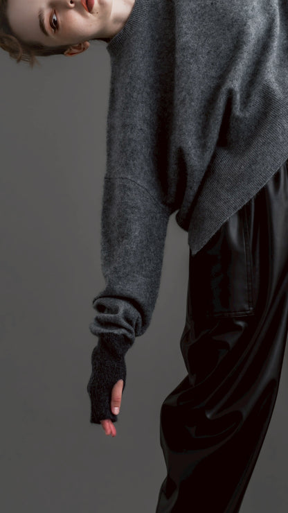 11/28発売 Cashmere silk blend knit(GRAY)