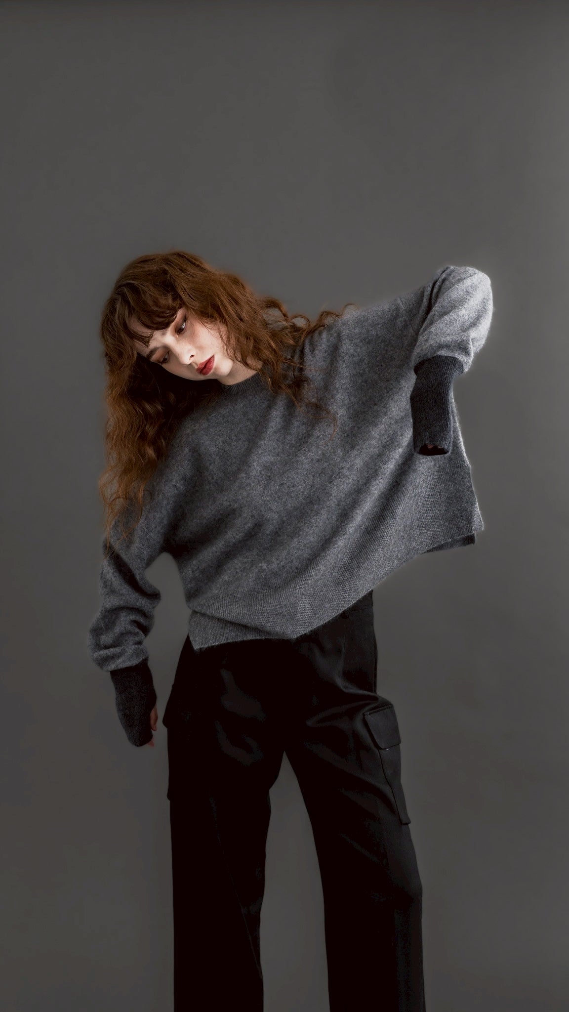 11/28発売 Cashmere silk blend knit(GRAY)