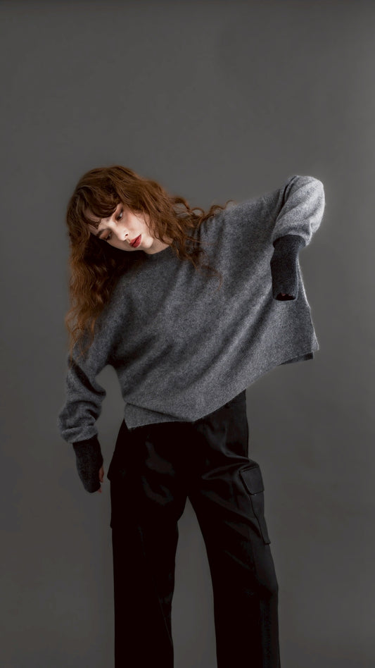 11/28発売 Cashmere silk blend knit(GRAY)