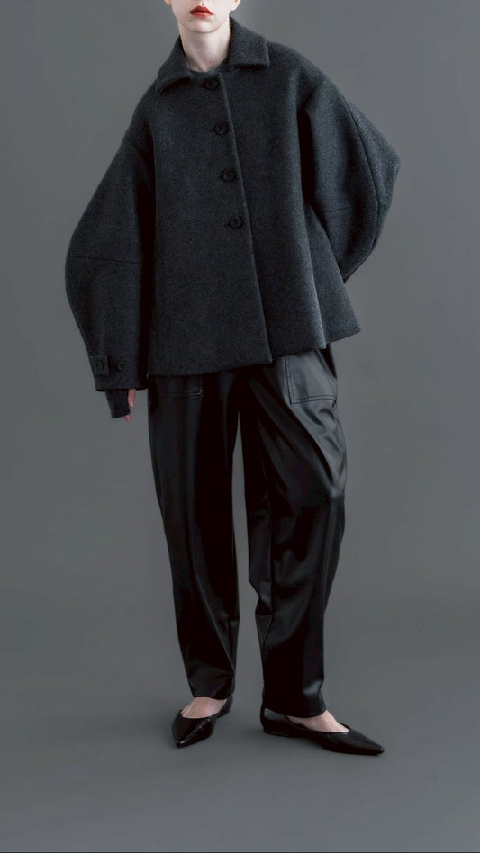 Balloon Sleeve Coat(GRAY)