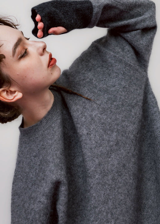 Cashmere silk blend knit(GRAY)