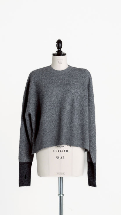 11/28発売 Cashmere silk blend knit(GRAY)