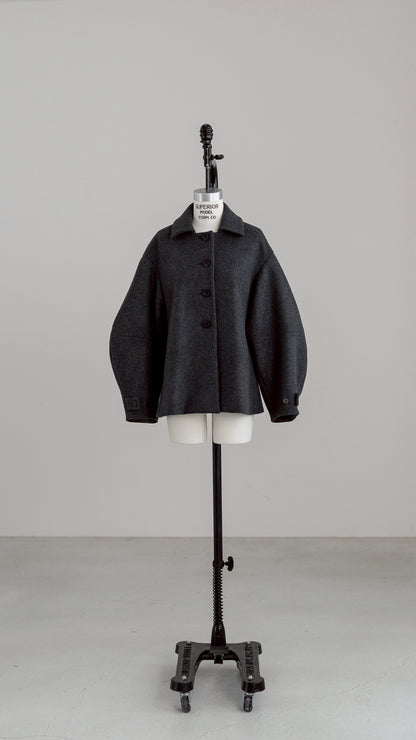 【PRE-ORDER】Balloon Sleeve Coat(GRAY)