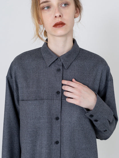 【PRE-ORDER】Wool Saxony Shirt(3color)