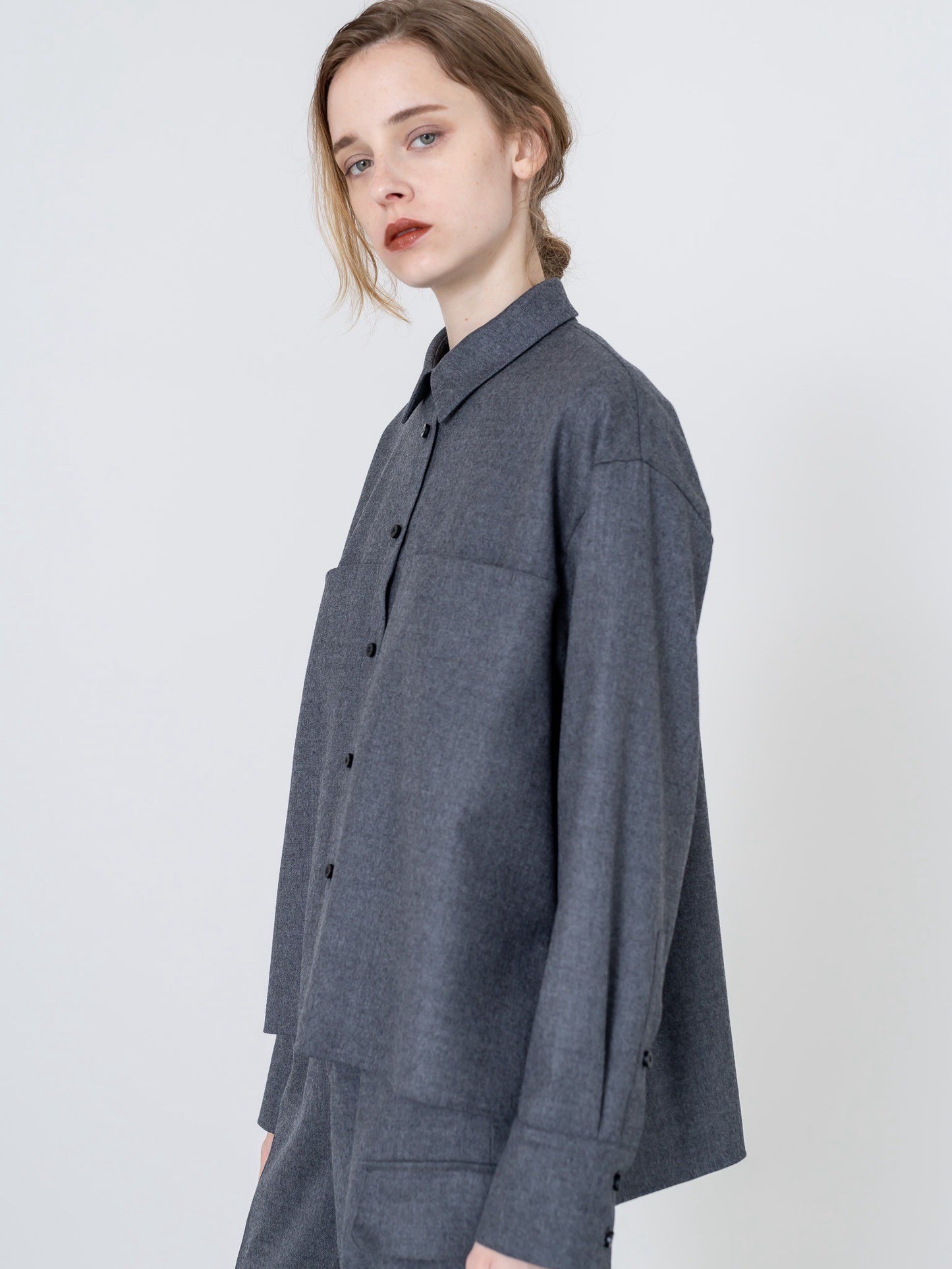 【PRE-ORDER】Wool Saxony Shirt(3color)