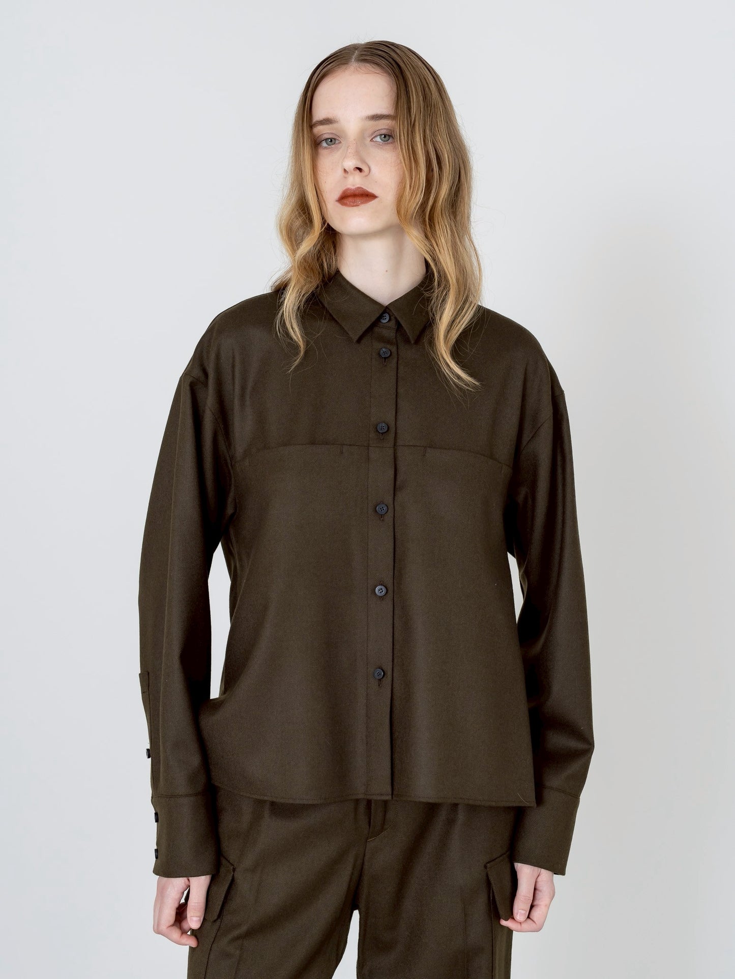 【PRE-ORDER】Wool Saxony Shirt(3color)