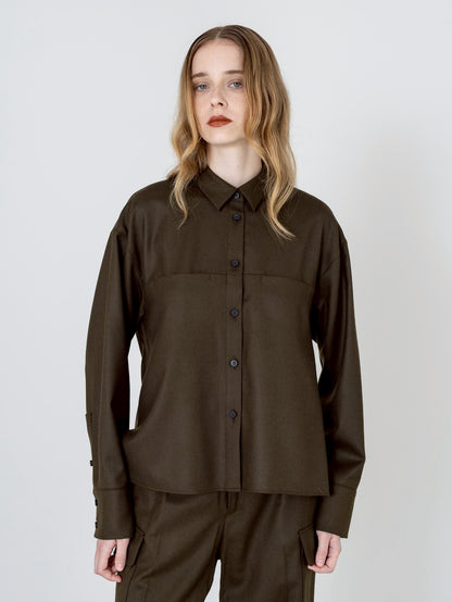 【PRE-ORDER】Wool Saxony Shirt(3color)