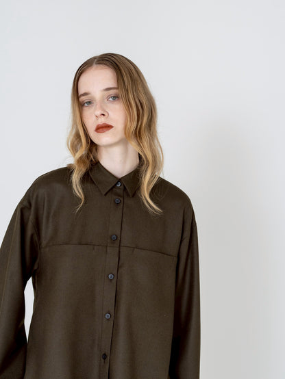 【PRE-ORDER】Wool Saxony Shirt(3color)