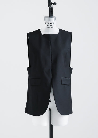 【PRE-ORDER】back pleats vest(2color)