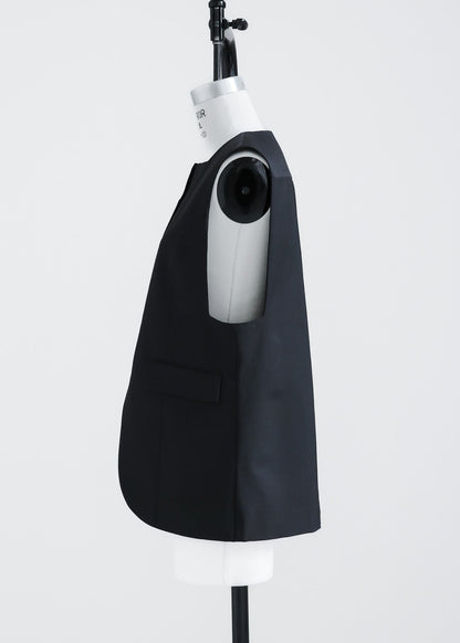 【PRE-ORDER】back pleats vest(2color)