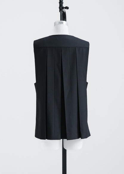 【PRE-ORDER】back pleats vest(2color)